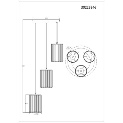 Globo - Lustra ar auklu 3xE27/60W/230V d. 35 cm