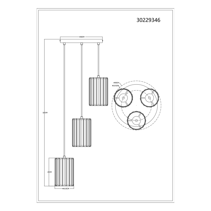 Globo - Lustra ar auklu 3xE27/60W/230V d. 35 cm