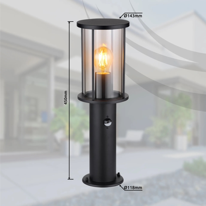 Globo - Āra lampa ar sensoru 1xE27/60W/230V IP54 45cm