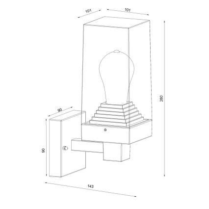 Globo - Āra sienas lampa 1xE27/40W/230V IP44