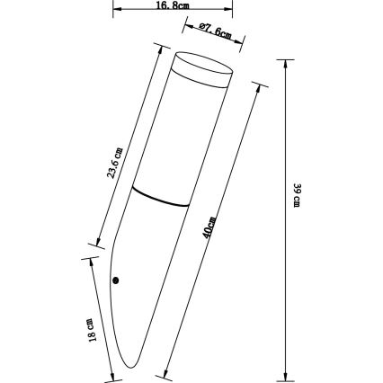 Globo - Āra sienas lampa 1xE27/23W/230V IP44