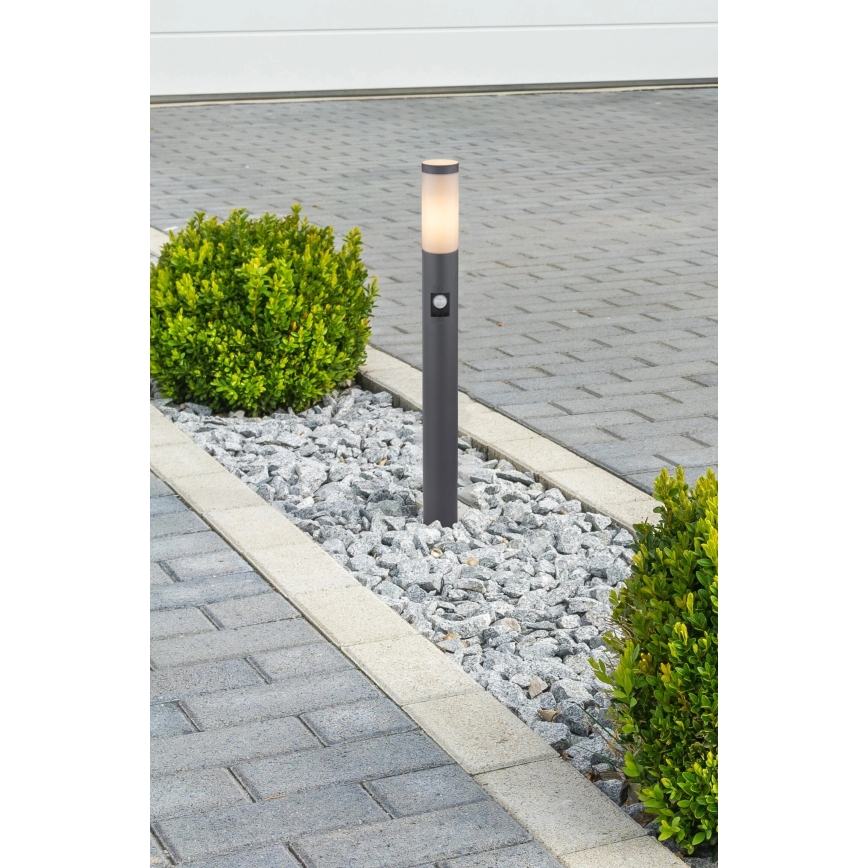 Globo - Āra lampa ar sensoru 1xE27/15W/230V IP44 80 cm antracīta