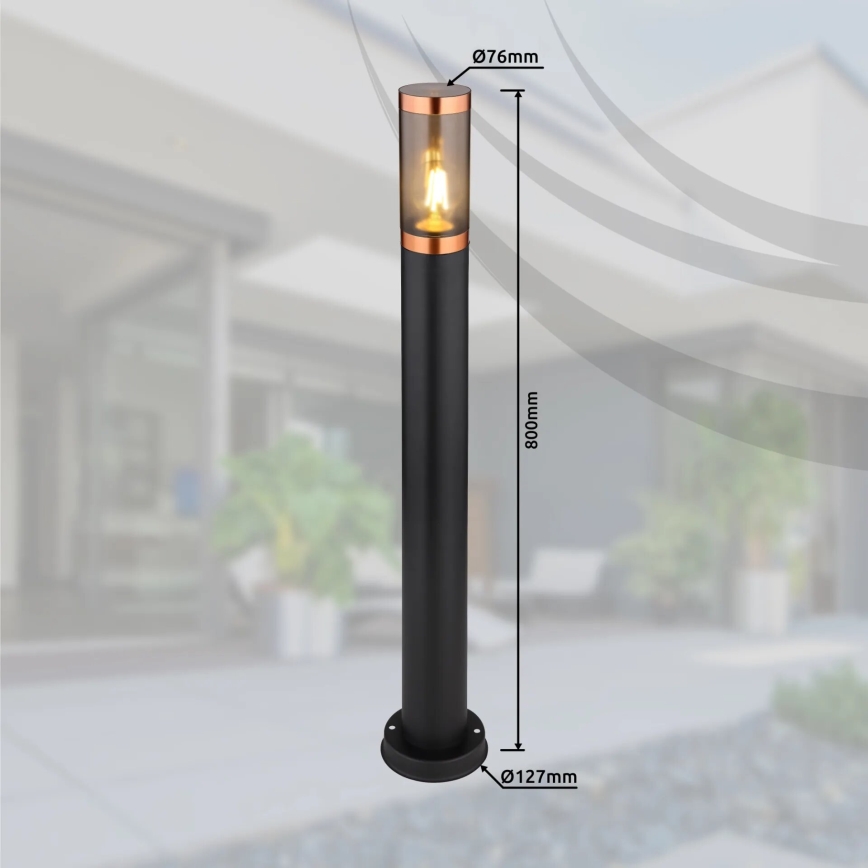 Globo - Āra lampa 1xE27/23W/230V IP44 80 cm melna/varš