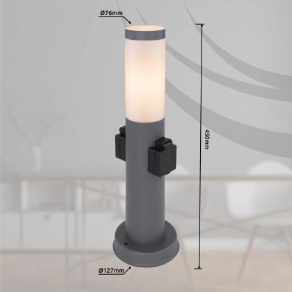 Globo 3158AK - Āra lampa ar 2 kontaktligzdām BOSTON 1xE27/23W/230V IP44