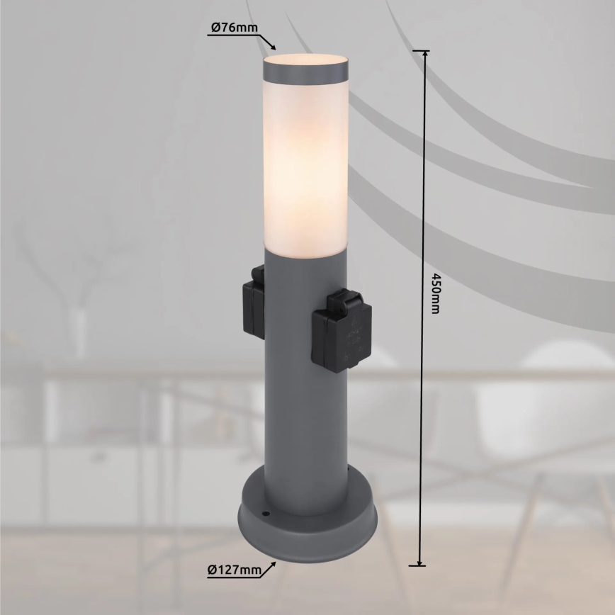 Globo 3158AK - Āra lampa ar 2 kontaktligzdām BOSTON 1xE27/23W/230V IP44