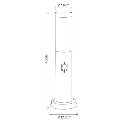 Globo - Āra lampa ar sensoru 1xE27/60W/230V 45 cm IP44