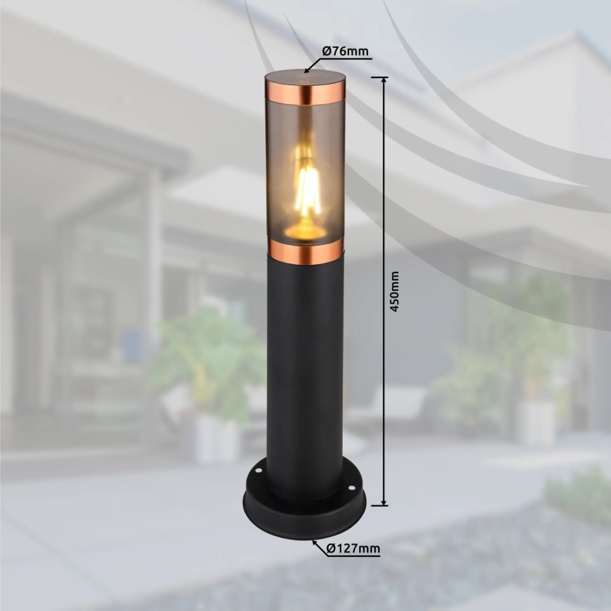 Globo - Āra lampa 1xE27/23W/230V IP44 45 cm melna/varš