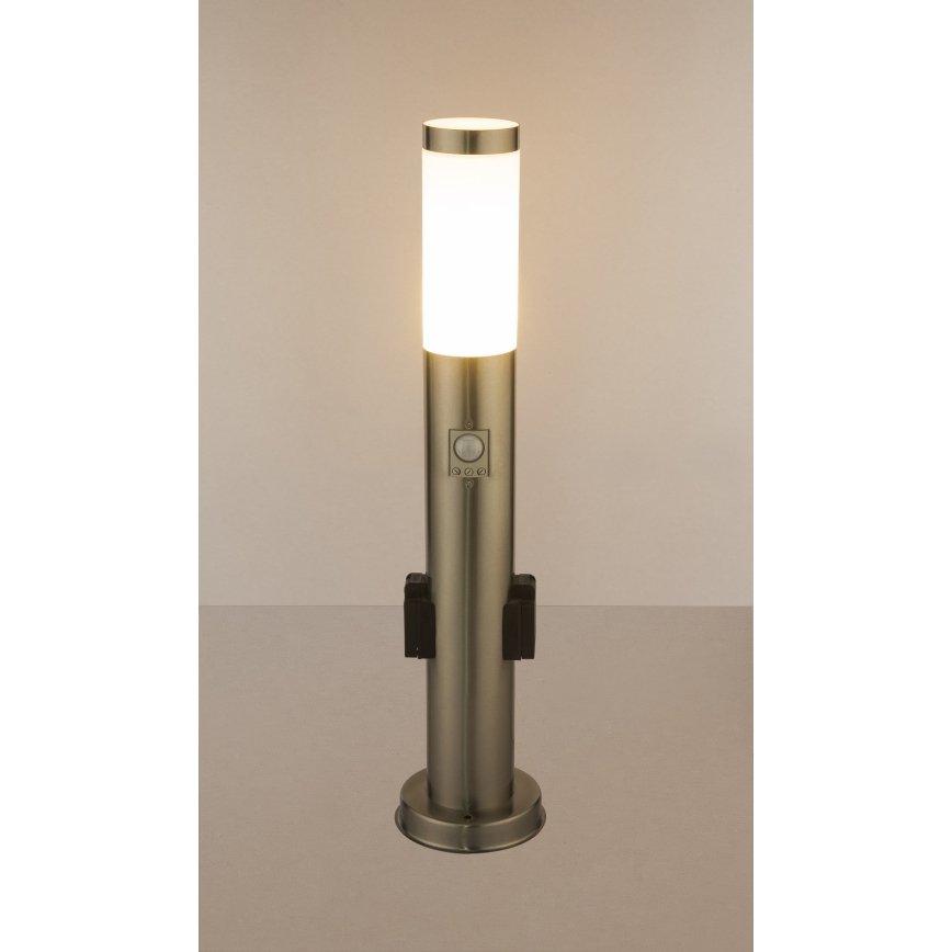 Globo - LED Āra lampa ar sensoru un 2 zásuvkami LED/9W/230V 60 cm IP44