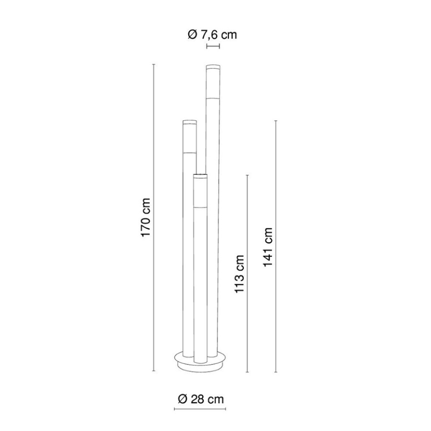 Globo - Āra lampa 3xE27/60W/230V 170 cm IP44