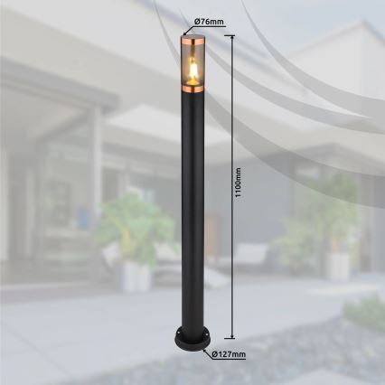Globo - Āra lampa 1xE27/23W/230V IP44 110 cm melna/varš