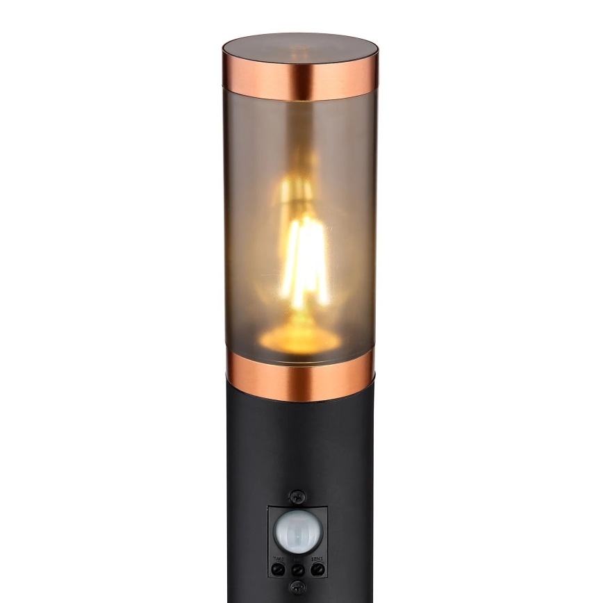 Globo - Āra lampa ar sensoru 1xE27/15W/230V IP44 110 cm melna/varš