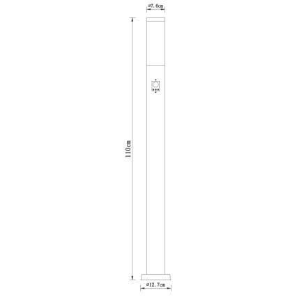 Globo - Āra lampa ar sensoru 1xE27/60W/230V 110 cm IP44