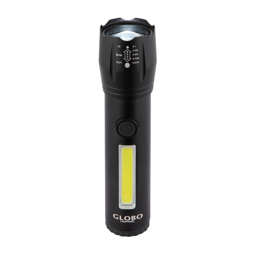 Globo - LED Uzlādējama lukturis LED/3W/5V + COB/3W 5500K 1200 mAh