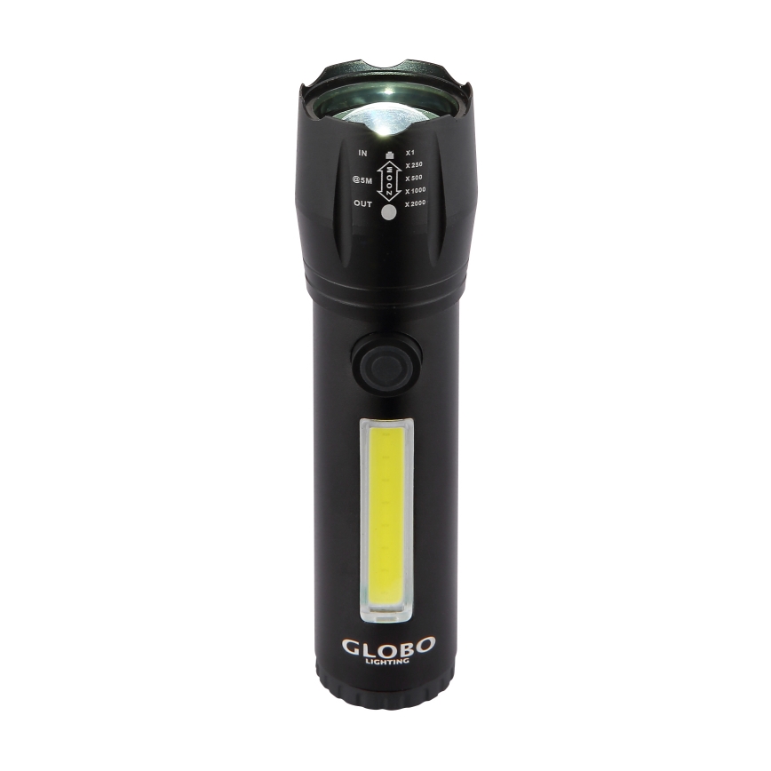 Globo - LED Uzlādējams lukturis LED/3W/5V + COB/3W 5500K 1200 mAh