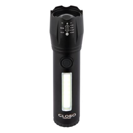 Globo - LED Uzlādējams lukturis LED/3W/5V + COB/3W 5500K 1200 mAh