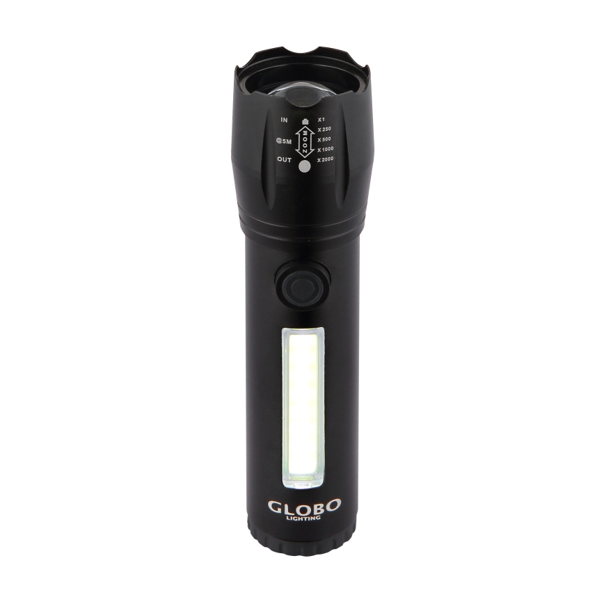 Globo - LED Uzlādējams lukturis LED/3W/5V + COB/3W 5500K 1200 mAh