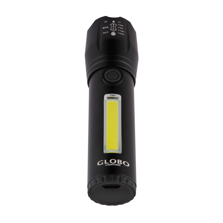 Globo - LED Uzlādējams lukturis LED/3W/5V + COB/3W 5500K 1200 mAh