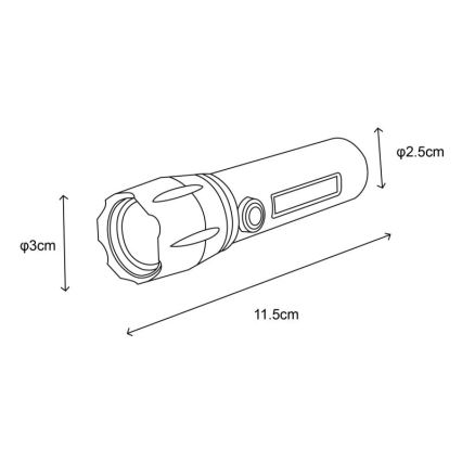 Globo - LED Uzlādējams lukturis LED/3W/5V + COB/3W 5500K 1200 mAh