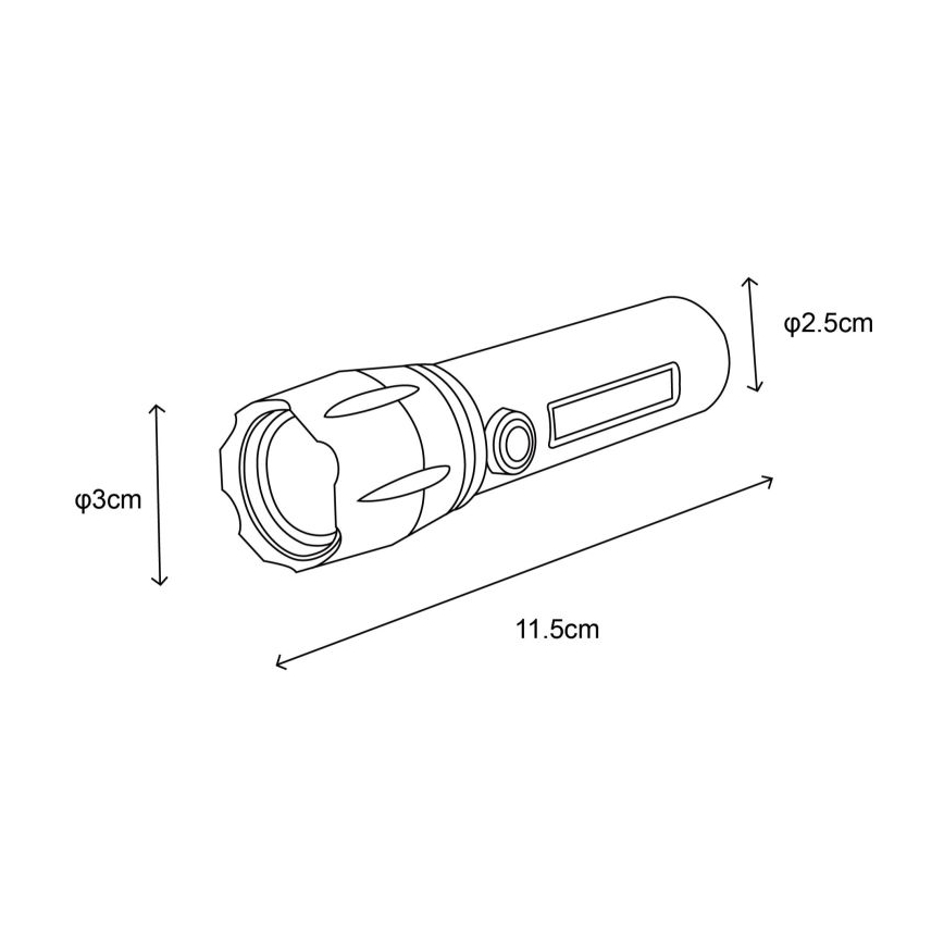 Globo - LED Uzlādējams lukturis LED/3W/5V + COB/3W 5500K 1200 mAh
