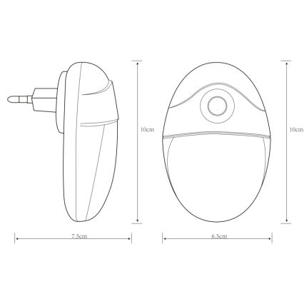 Globo - LED Kontaktligzdas orientācijas lampa ar sensoru 4xLED/0,6W/230V 6500K