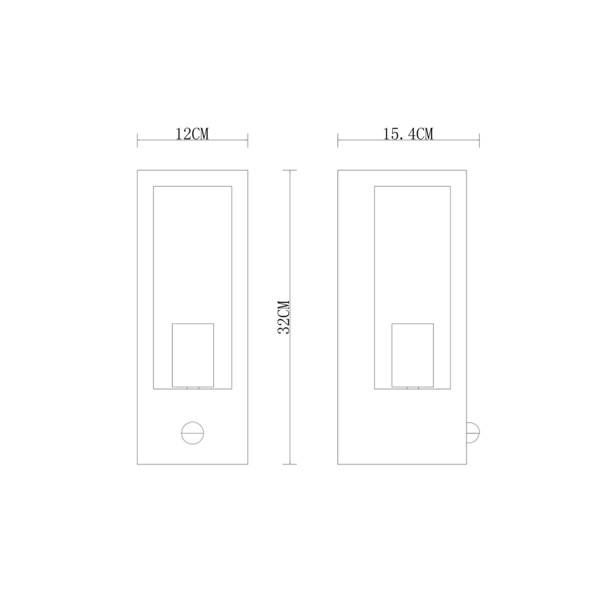 Globo sienas lampa ar sensoru 1xE27/60W/230V IP44
