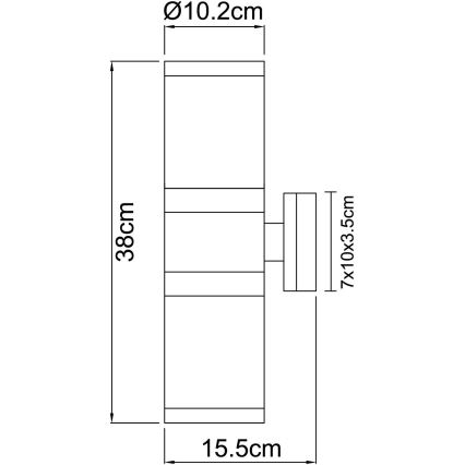 Globo - Āra sienas gaismeklis 2xE27/60W/230V IP44