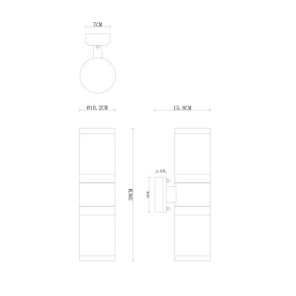 Globo - Āra sienas lampa 2xE27/60W/230V IP44