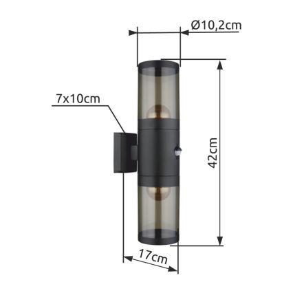 Globo - Āra sienas lampa 2xE27/60W/230V IP44