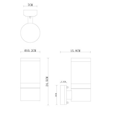 Globo - Āra sienas lampa 1xE27/60W/230V IP44