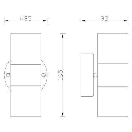 Globo - Āra sienas gaismeklis 2xGU10/35W/230V IP44