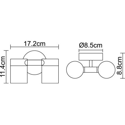 Globo 3207-2L - LED āra gaismeklis STYLE 2xGU10/5W/230V IP44