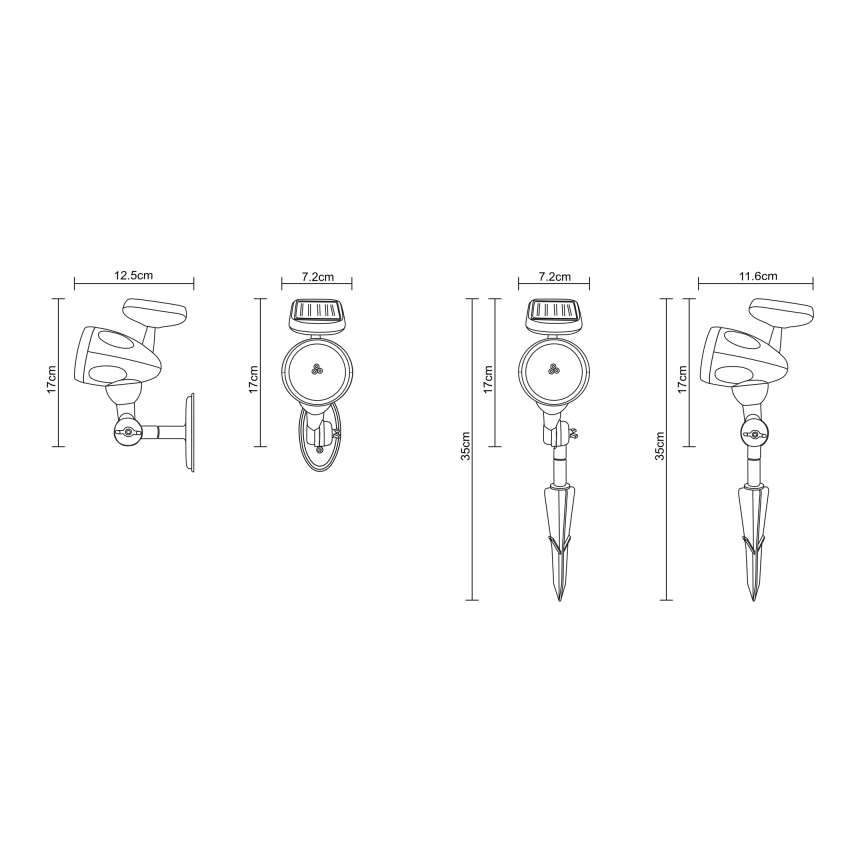 Globo - LED Saules enerģijas apgaismojums 3xLED/0,06W IP44