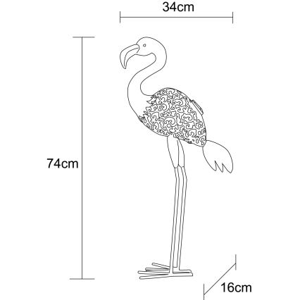 Globo - LED saules gaismeklis LED/3V IP44 300 mAh flamingo