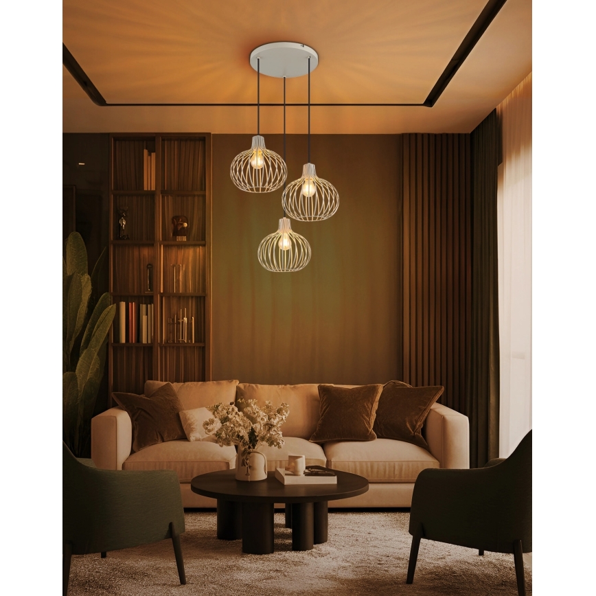 Globo - Pakaramā lampa uz vada 3xE27/40W/230V bēša