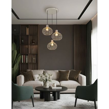 Globo - Pakaramā lampa uz vada 3xE27/40W/230V bēša