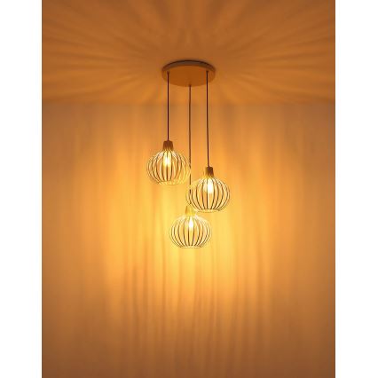 Globo - Pakaramā lampa uz vada 3xE27/40W/230V bēša