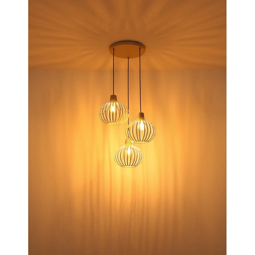 Globo - Pakaramā lampa uz vada 3xE27/40W/230V bēša