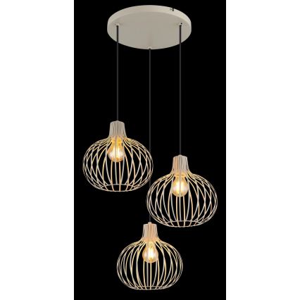 Globo - Pakaramā lampa uz vada 3xE27/40W/230V bēša