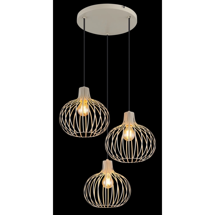 Globo - Pakaramā lampa uz vada 3xE27/40W/230V bēša