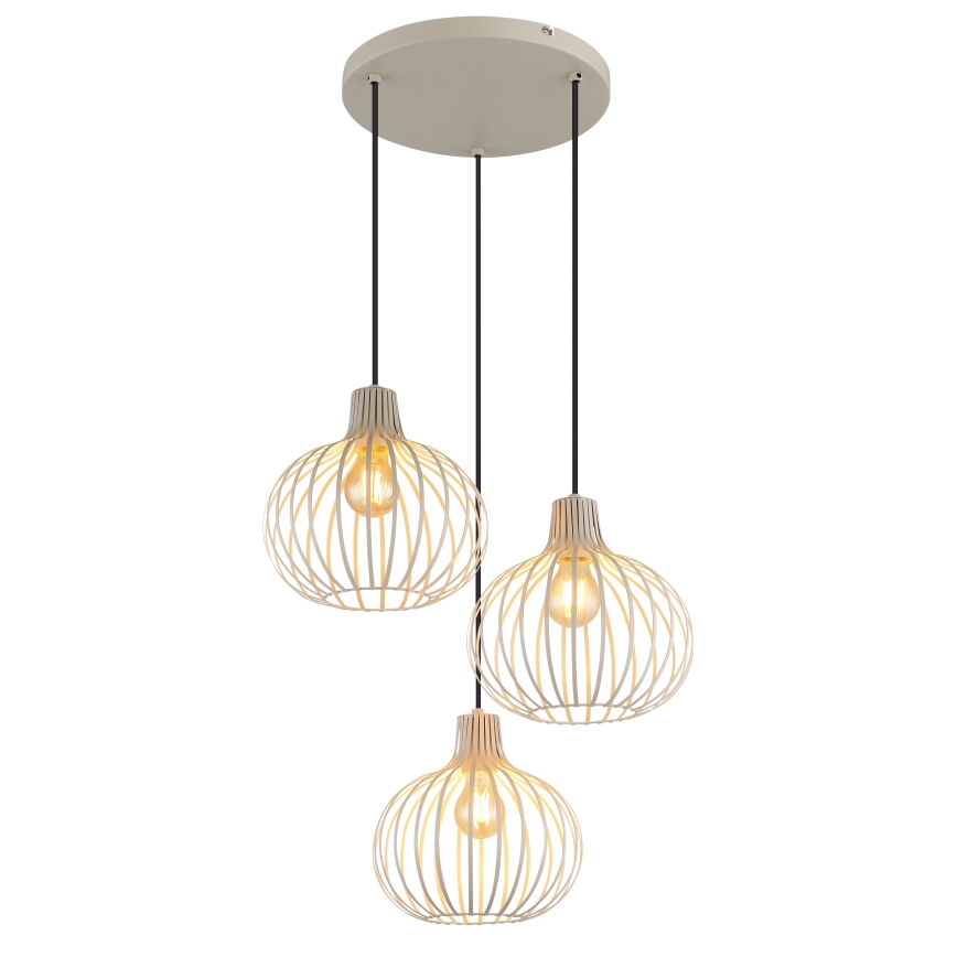 Globo - Pakaramā lampa uz vada 3xE27/40W/230V bēša
