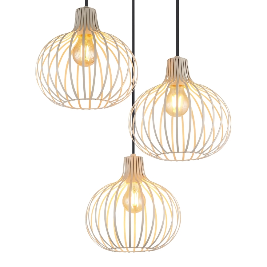 Globo - Pakaramā lampa uz vada 3xE27/40W/230V bēša