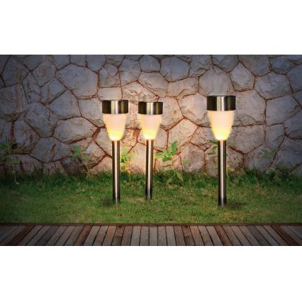 Globo - KOMPLEKTS 3x Saules enerģijas lampa 3xLED/0,06W/1,2V IP44 200 mAh