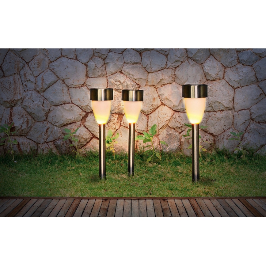 Globo - KOMPLEKTS 3x Saules enerģijas lampa 3xLED/0,06W/1,2V IP44 200 mAh
