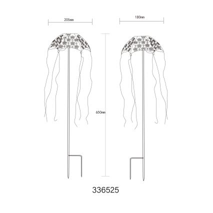 Globo - LED saules gaismeklis, LED/3V, IP44, 300 mAh, lietussargs