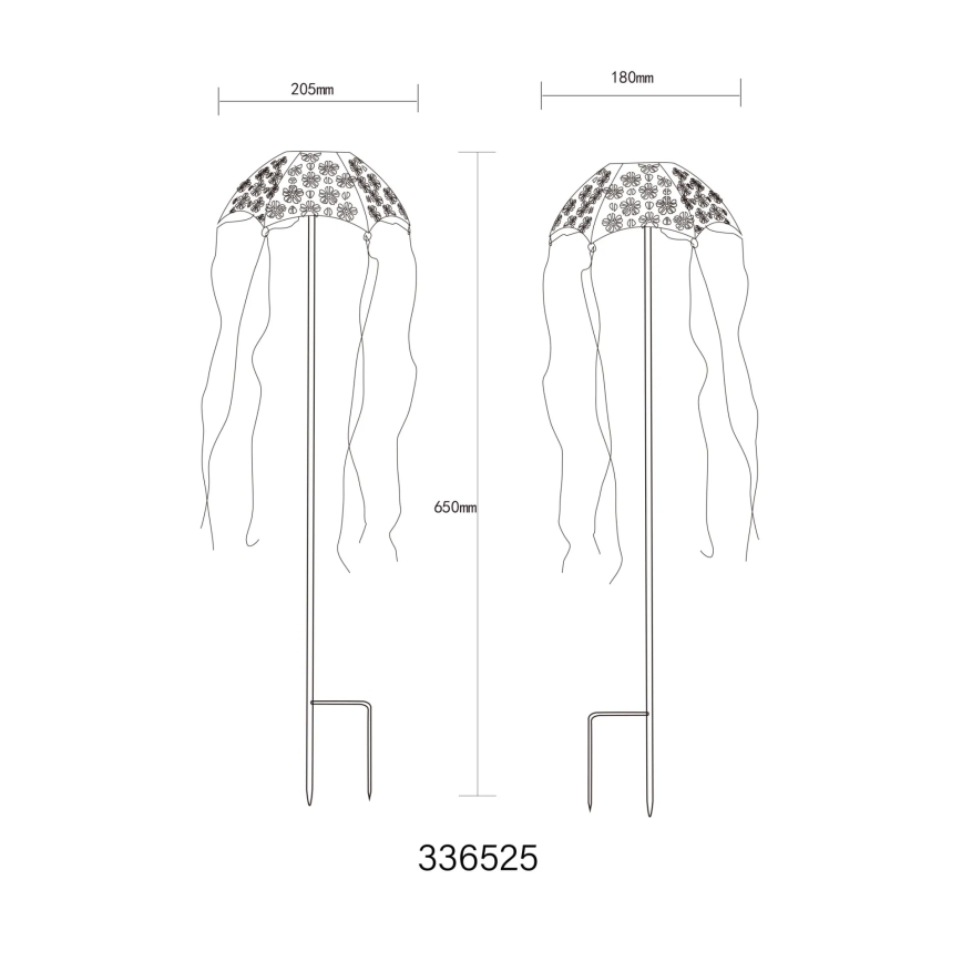 Globo - LED saules gaismeklis, LED/3V, IP44, 300 mAh, lietussargs