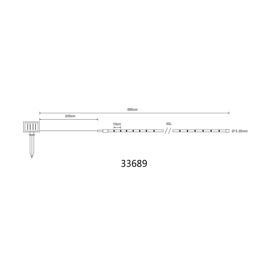 Globo - saules LED virtene, 1,2 V, IP44, 4,9 m, 600 mAh