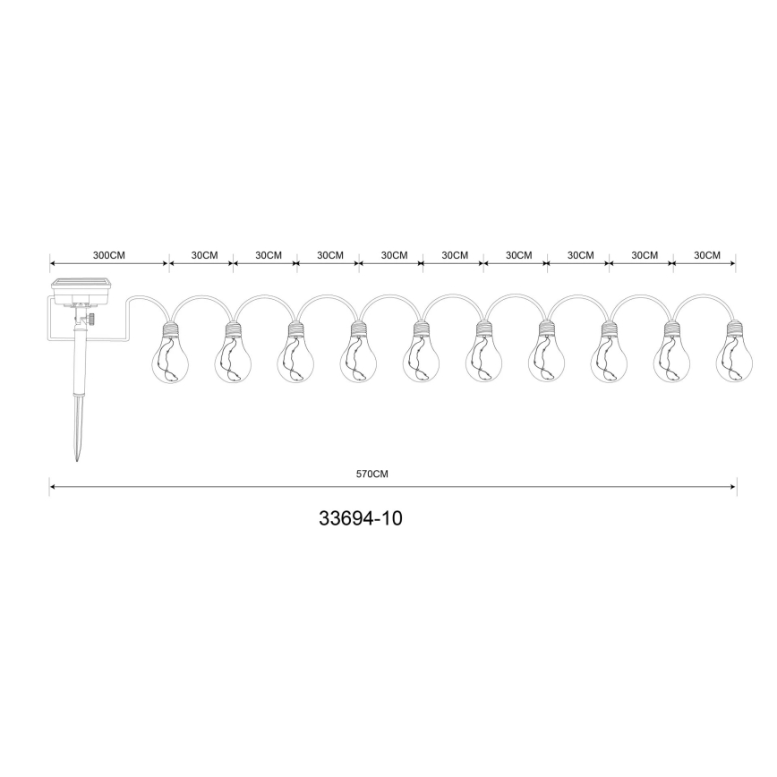 Globo - LED Saules enerģijas dekoratīva virtene 50xLED/0,06W/3,2V 570 cm IP44