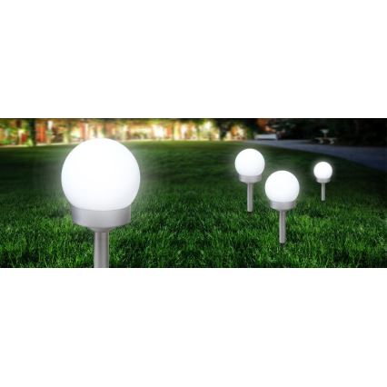 Globo - KOMPLEKTS 3x LED Saules enerģijas lampa LED/0,06W/3V 4000K d. 10 cm IP44