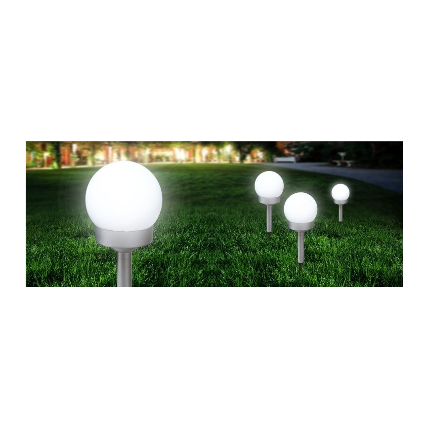 Globo - KOMPLEKTS 3x LED Saules enerģijas lampa LED/0,06W/3V 4000K d. 10 cm IP44