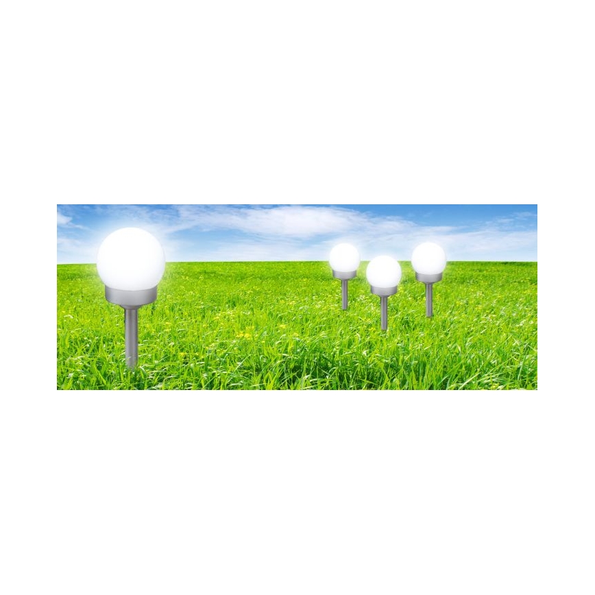 Globo - KOMPLEKTS 3x LED Saules enerģijas lampa LED/0,06W/3V 4000K d. 10 cm IP44